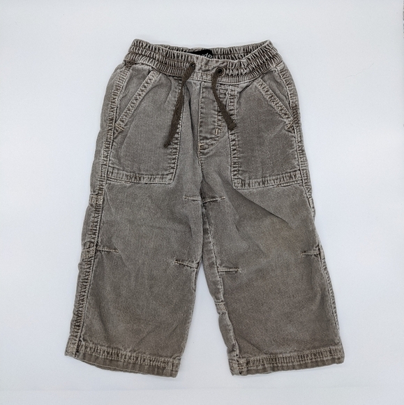 ✨3/$15 Mini Boden grey corduroy drawstring pants 18mo 2yr - Picture 1 of 6